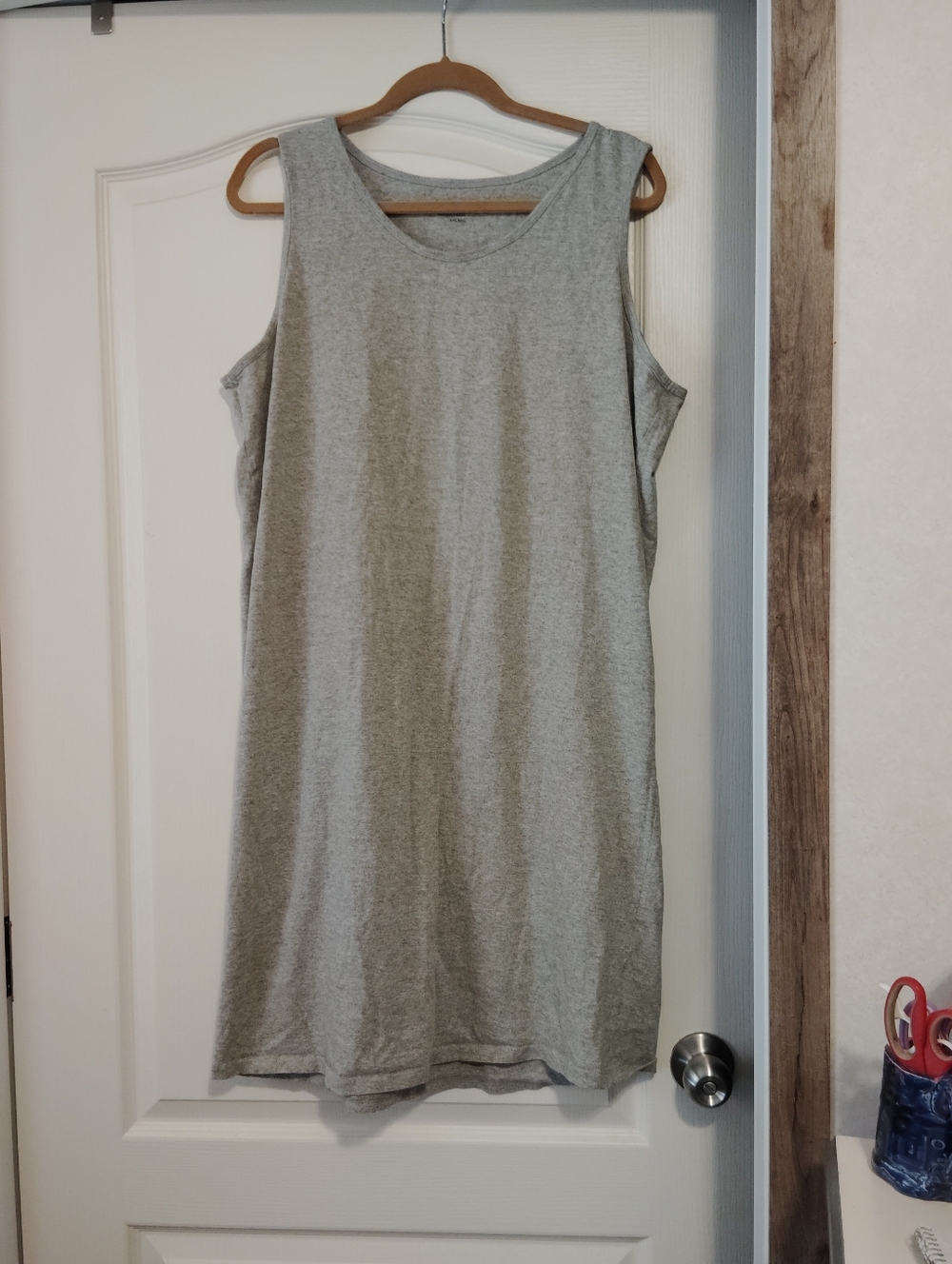 Solid Gray Plus Size Sleeveless Tank Tshirt Dress/House Gown sz XXL